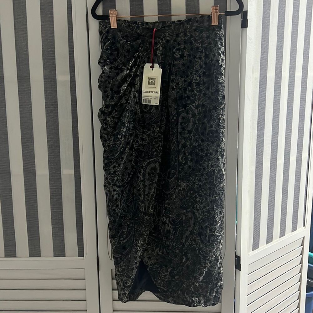 Zadig & Voltaire NWT Jamelia Burnout Stars Midi Skirt size 36